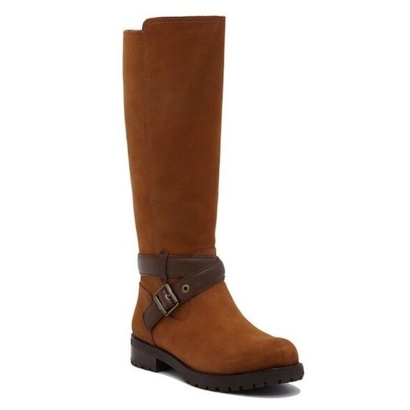 New! UGG Harington Suede Buckle Biker Boot Chestnut Brown Size 9.5 US 1017489 T2 - Picture 1 of 8